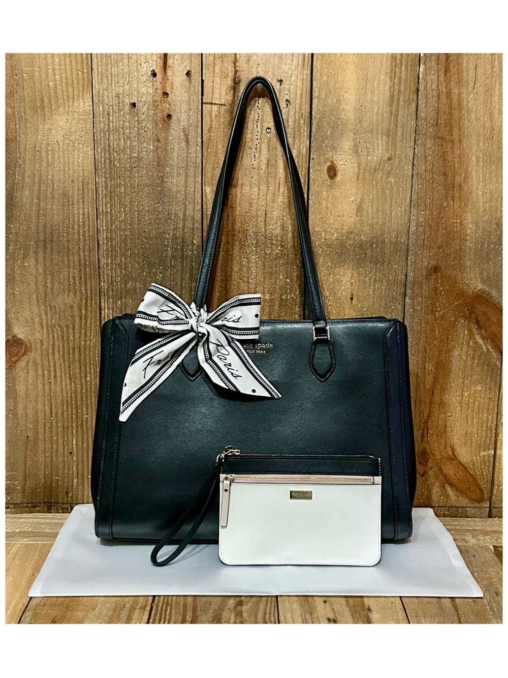 Kate Spade. 5 Piece: Madison Tote, Free Wristlet, Sunnies/Case, Scarf & Dust Bag - Picture 8 of 16